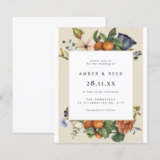 Orange Summer Botanical Boho Wedding (Vorne/Hinten)