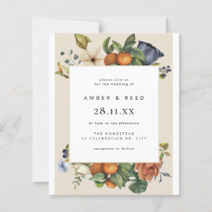 Orange Summer Botanical Boho Wedding