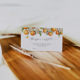 Orange Summer Diaper Raffle Ticket Baby Dusche Begleitkarte