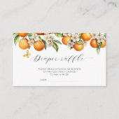 Orange Summer Diaper Raffle Ticket Baby Dusche Begleitkarte (Vorderseite)