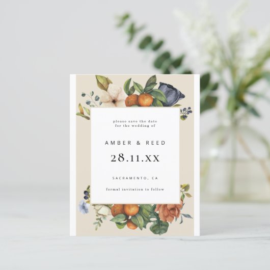 Orange Summer Floral Botanic Boho (Stehend Vorderseite)