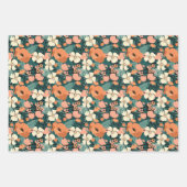 Orange Summer Floral Geschenkpapier Set (Vorderseite)