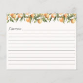 Orange Summer Fruit Personalize Family Rezept Card (Rückseite)