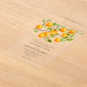 Orange Summer Garden Wedding Acryleinladungen (Ablage )