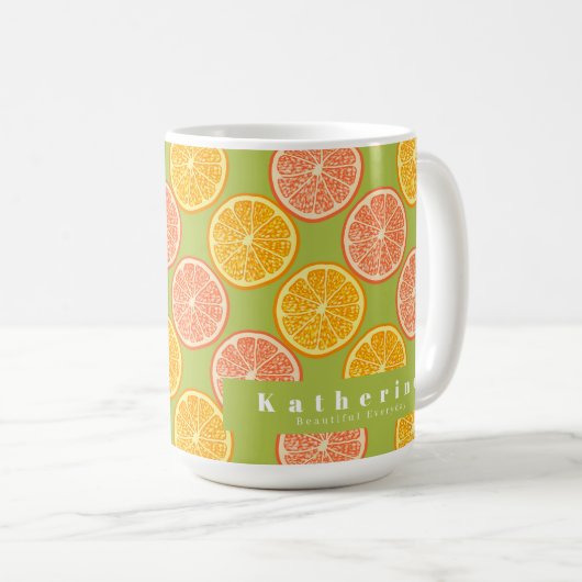 Orange Summer Green Kaffeetasse (VorderseiteRechts)