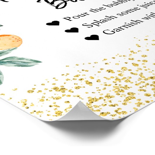 Orange Summer Mimosa Bar Sign Poster (Ecke)