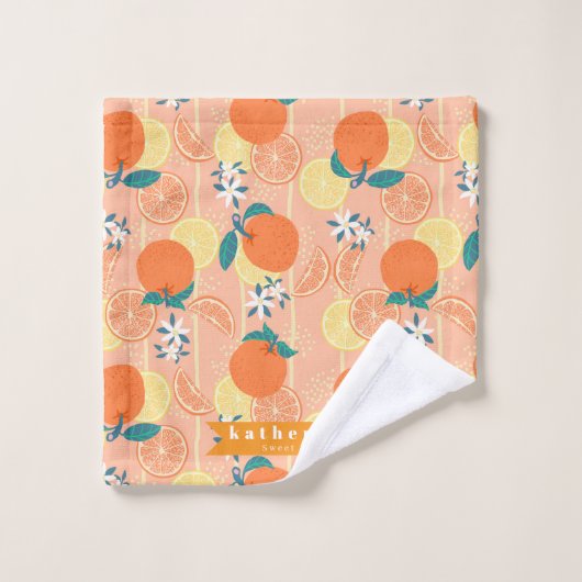 Orange Summer Orange Badhandtuch Set (Waschlappen)