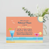 Orange Summer Probe Dinner Einladung (Stehend Vorderseite)