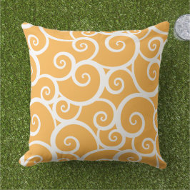 Orange Summer Swirl Pattern Kissen