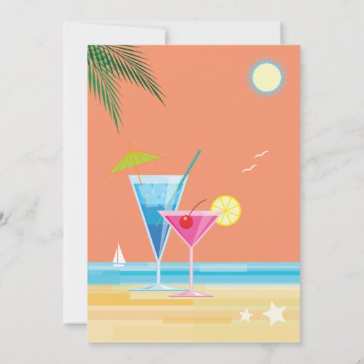 Orange Summer Wedding Einladung (Rückseite)