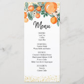 Orange Summer Wedding Menu Card Menükarte (Vorderseite)