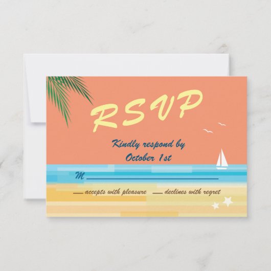 Orange Summer Wedding RSVP (Rückseite)