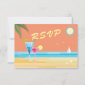 Orange Summer Wedding RSVP Karte (Vorderseite)