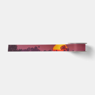 Orange Sun auf Pink Lila Sky Foto Satinband