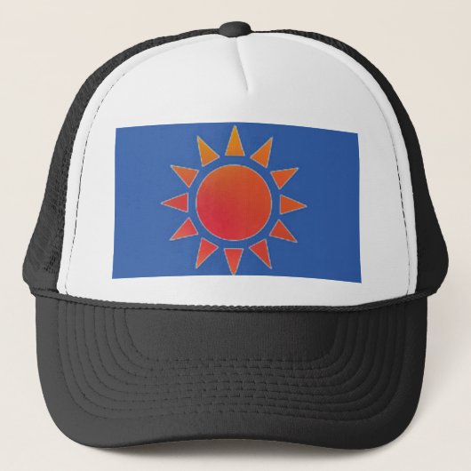 Orange Sun Hat Truckerkappe (Vorderseite)