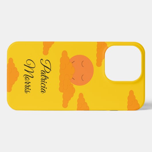 Orange Sun in Golden Sky: iPhone Hülle (Rückseite (Horizontal))