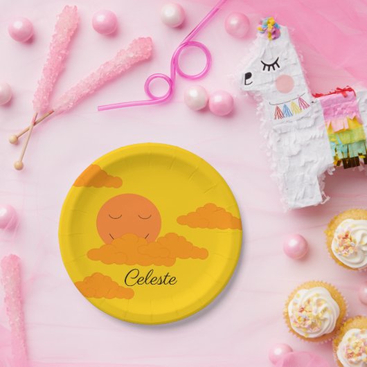 Orange Sun in Golden Sky Paper Teller (Party)