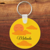 Orange Sun in Golden Sky: Schlüsselanhänger (Vorderseite)