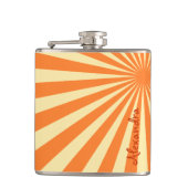 Orange Sunburst "Add Your Name" Flachmann (Vorderseite)