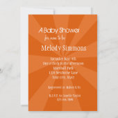 Orange Sunburst Baby Dusche Einladung (Rückseite)