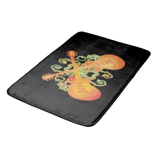 Orange Sunburst Guitars Unglaubliches Budget Bath Badematte (Schrägansicht)