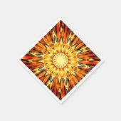 Orange Sunburst Paper Napkin Serviette (Ecke)