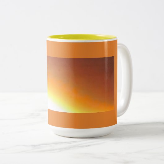 Orange Sunburst Zweifarbige Tasse (VorderseiteRechts)