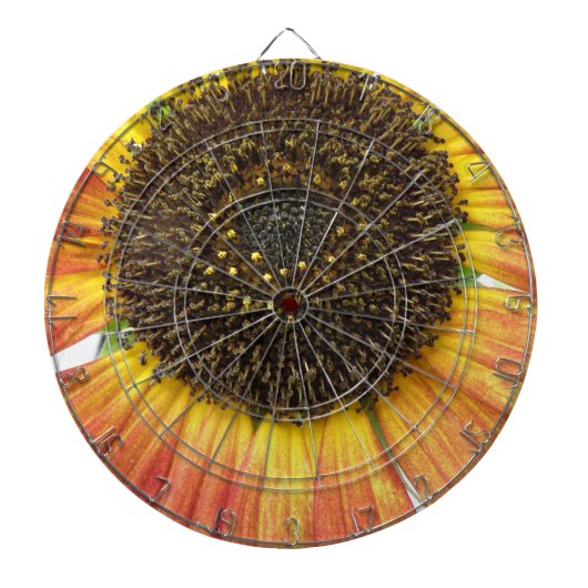 Orange Sunflower Dart Board Dartscheibe (vorne)