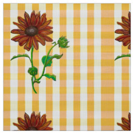 Orange Sunflower Glo Fabric Stoff