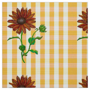 Orange Sunflower Glo Fabric Stoff
