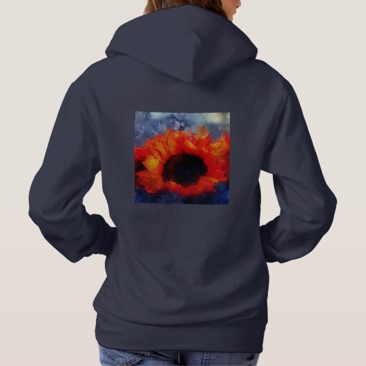 Orange Sunflower Hoodie Sweatshirt oder T - Shirt (Rückseite)