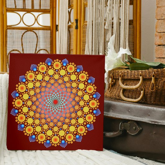 Orange Sunflower Mandala Poster