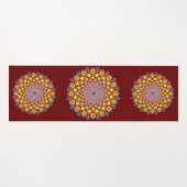 Orange Sunflower Mandala Yogamatte (Vorderseite (Horizontal))
