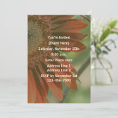 Orange Sunflower Petals Party Einladung (Stehend Vorderseite)