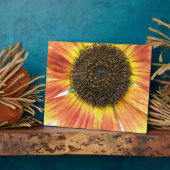 Orange Sunflower Plaque Fotoplatte (Seite)