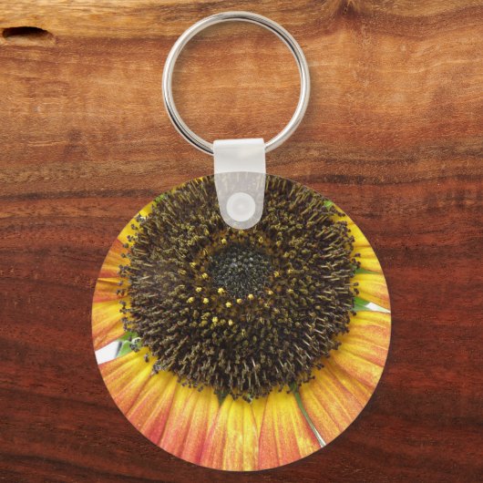 Orange Sunflower Schlüsselanhänger (Vorderseite)