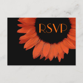 Orange Sunflower UAWG Wedding Response RSVP Karte