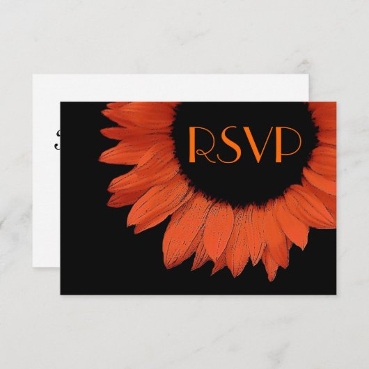 Orange Sunflower UAWG Wedding Response RSVP Karte (Vorne/Hinten)