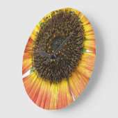 Orange Sunflower Wall Clock Große Wanduhr (Winkel)