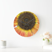 Orange Sunflower Wall Clock Große Wanduhr (Zuhause)