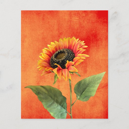 Orange Sunflower Wedding Flyer (Hinten)