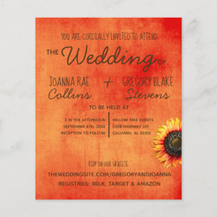 Orange Sunflower Wedding Flyer