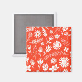Orange Sunny Summer Blooming Blume Magnet (Vorderseite/Rückseite)