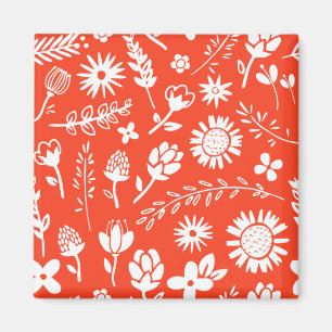 Orange Sunny Summer Blooming Blume Magnet