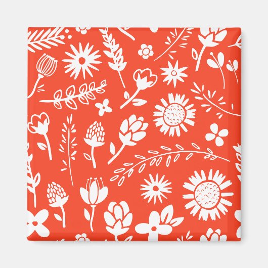 Orange Sunny Summer Blooming Blume Magnet (Vorne)