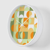 Orange Sunny Yellow Dunkel Green Retro Art Muster Uhr (Winkel)