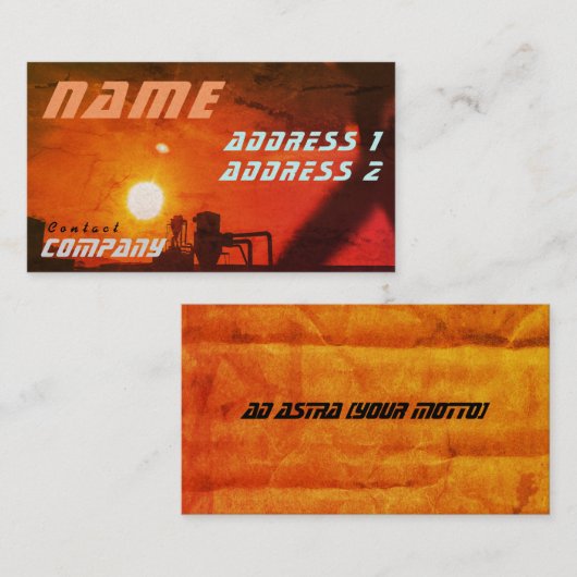 Orange Sunrise in der künftigen Industrie Visitenkarte (Vorne/Hinten)