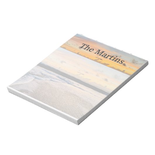 Orange Sunrise Ocean Custom Notepad Notizblock (Rotiert)