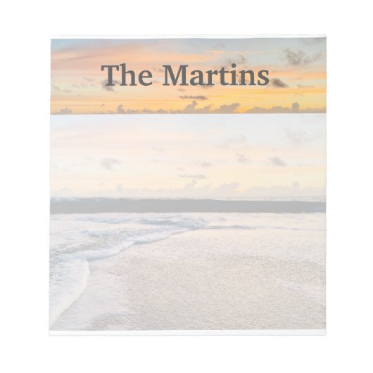 Orange Sunrise Ocean Custom Notepad Notizblock (Vorderseite)