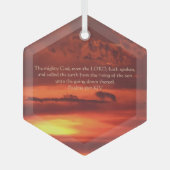 Orange Sunrise Scripture Suncatcher Glass Ornament (Vorderseite)